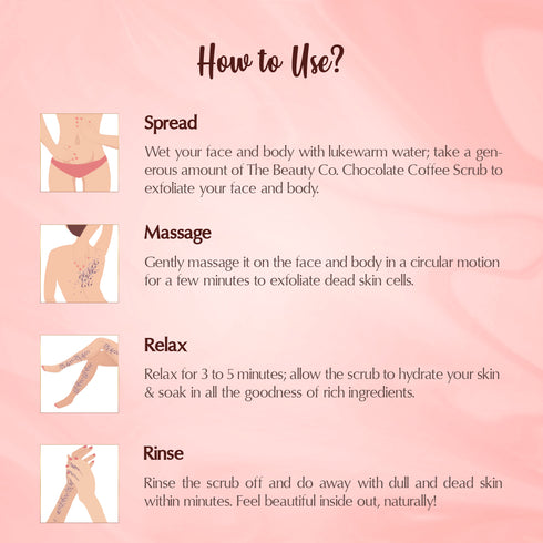 the beauty co India Chocolate and Coffee Body Scrub For Detanning